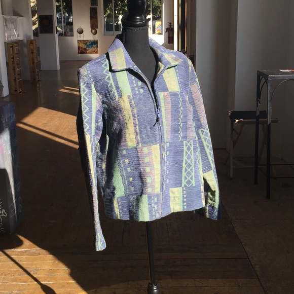 Perry winkle and sage textured jacket - Picture 3 of 6